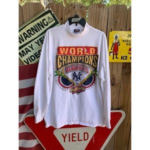 Vintage 90s New York Yankees World Series Champions Long sleeves Shirt Size XL